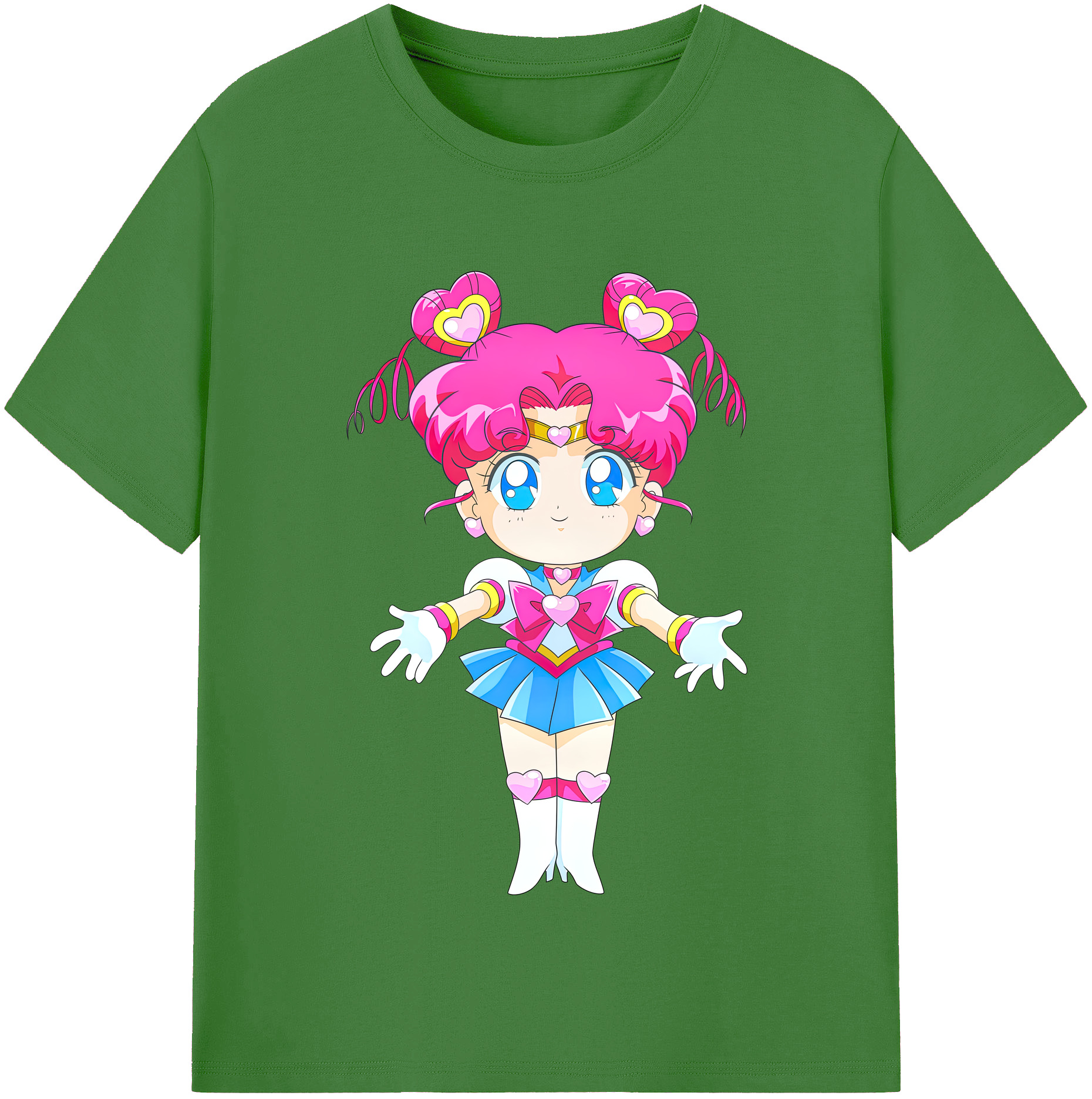 （画像用） 美少女戦士セーラームーン ちびうさ Sailor Moon Chibiusa Tsukino Usagi Small Lady Serenity レディースカジュアルプリントTシャツ（綿100％）